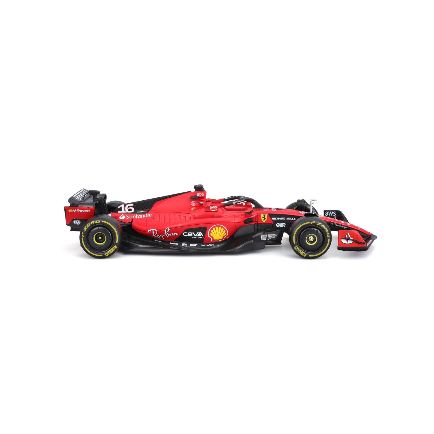Ferrari SF-23 Charles Leclerc #16 - 1:24 Diecast Modell mit Fahrer