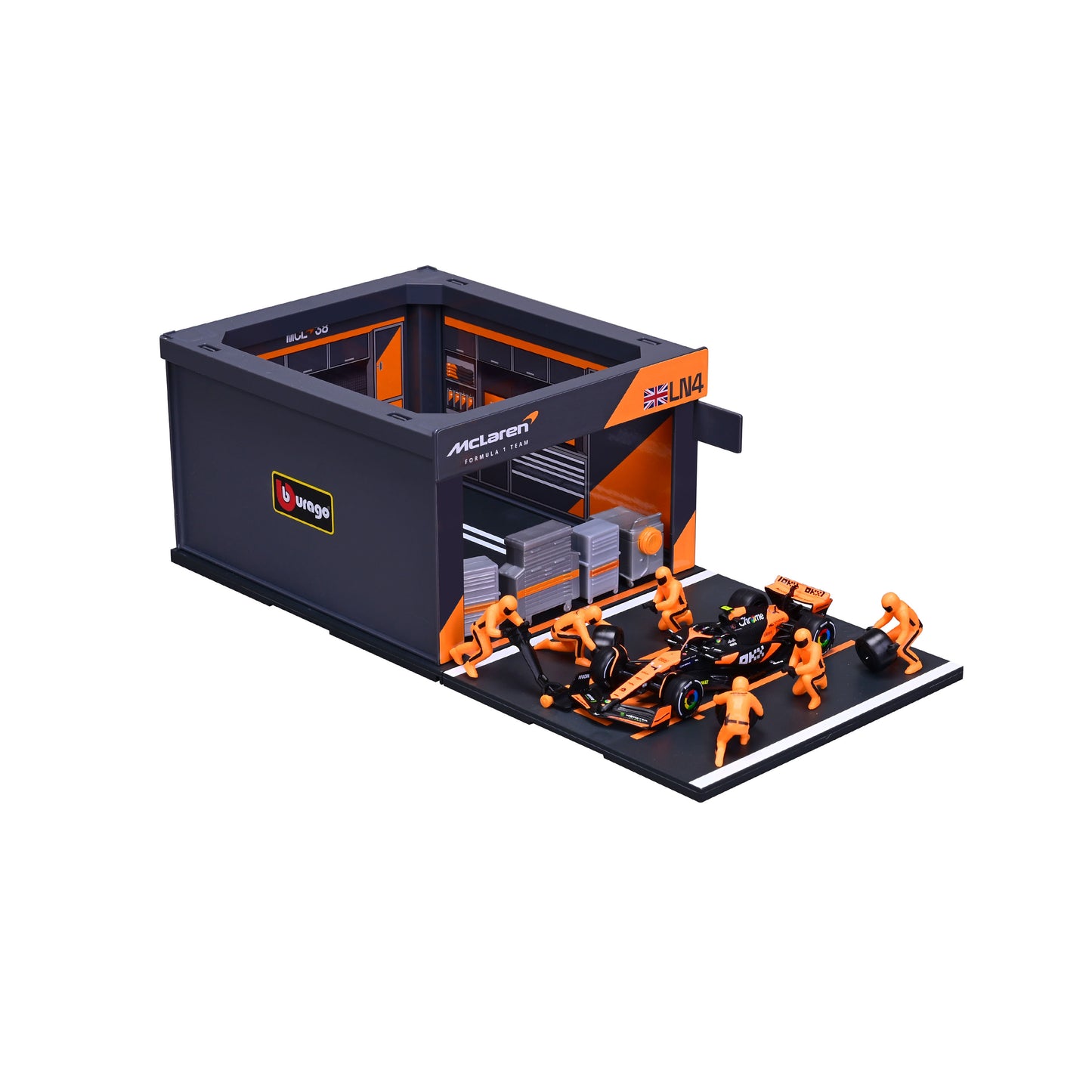 Pit Stop McLaren avec MCL38 #4 Lando Norris Mod`ele Diecast 'Echelle 1:43 F1 2024