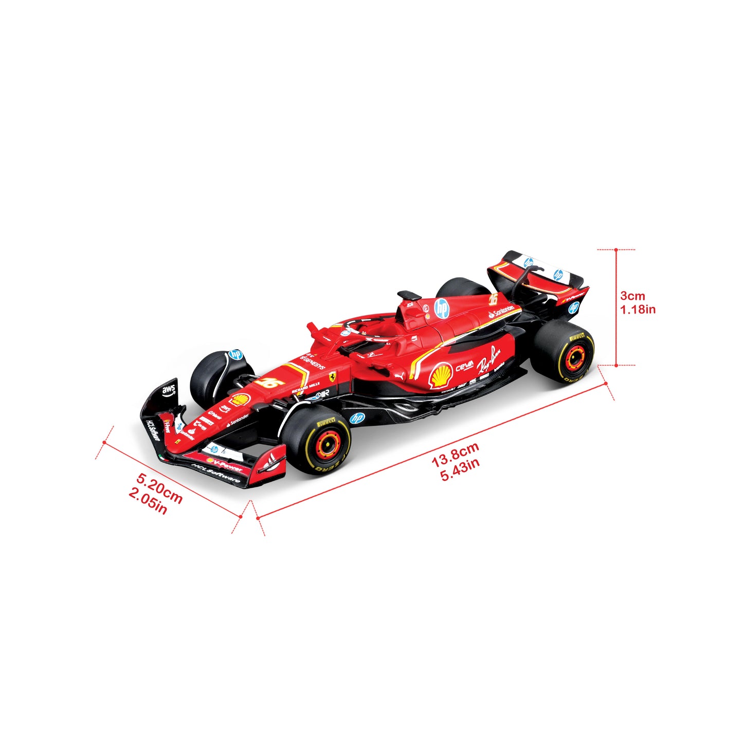 Ferngesteuertes Formel-Racing-Fahrzeug Ferrari SF-24 Diecast 1:41 mit Strecke